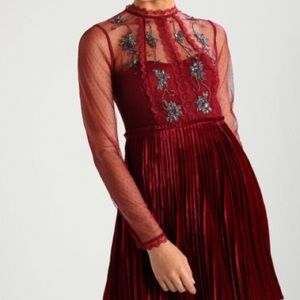 Free People Ariel Tulle & Velvet Mini Dress